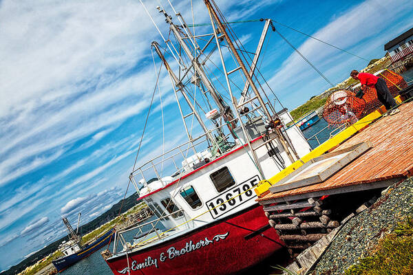 Canada Art Print featuring the photograph Cleaning the Boat by Perla Copernik