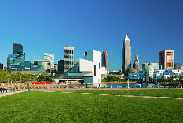 Grass Art Print featuring the photograph Cleveland Skyline And Park by Davel5957
