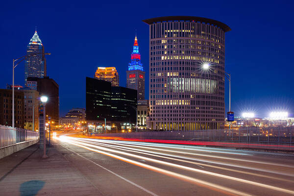 Cleveland Art Print featuring the photograph Cleveland Skyline Masterpiece by Clint Buhler