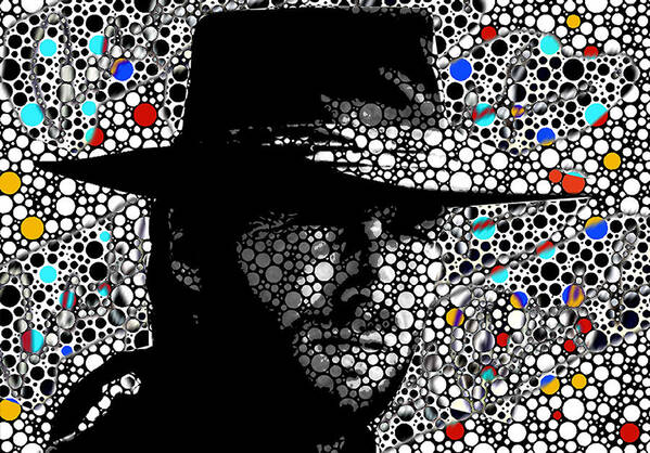 Cowboy Art Print featuring the digital art Clint Eastwood Cowboy Art by Robert R Splashy Art Abstract Paintings