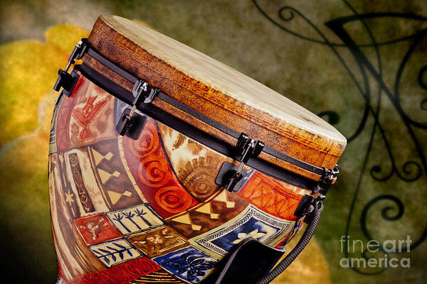 Djembe Art Print featuring the photograph Clissic Djembe African drum Photograph in Color 3334.02 by M K Miller
