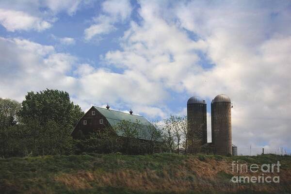 Barns Art Print featuring the photograph Cloud over the Red Barn by Yumi Johnson