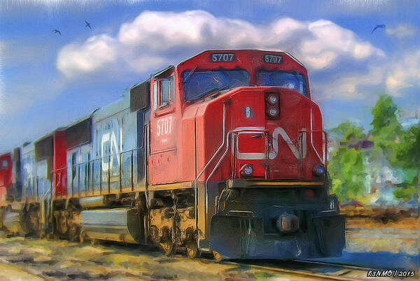 Canadian National Art Print featuring the digital art Cn 5707 by Ken Morris