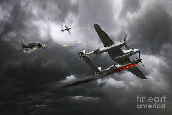 P38 Lightning Art Print featuring the digital art Cobra Strike by Airpower Art