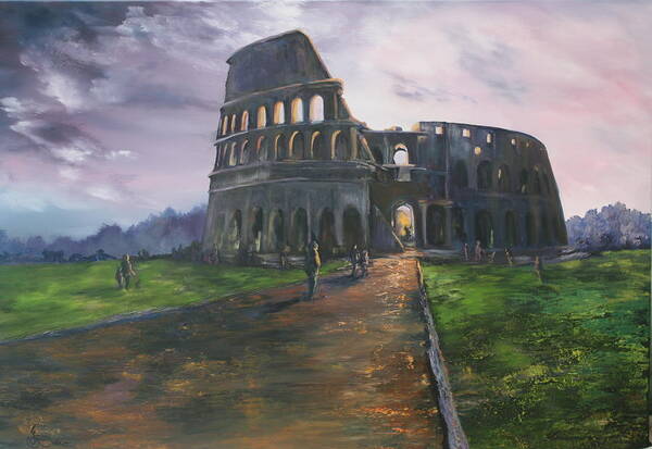 Coliseum Art Print featuring the painting Coliseum Rome by Jean Walker