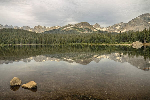 Lakes Art Print featuring the photograph Colorado Brainard Lake Reflection by James BO Insogna