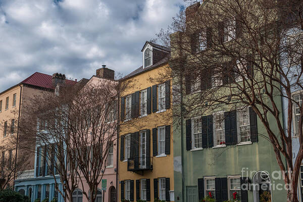 Rainbow Row Art Print featuring the photograph Colorful Homes of Charleston by Dale Powell