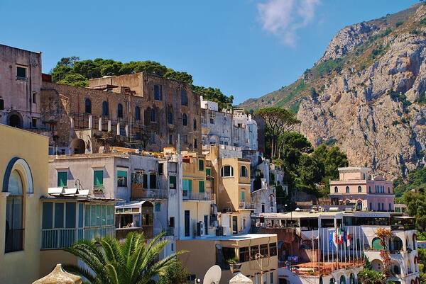 Capri Art Print featuring the photograph Colorful houses in Capri by Dany Lison