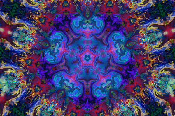 Mandalas Art Print featuring the digital art Colorful Mandala Art by Peggy Collins
