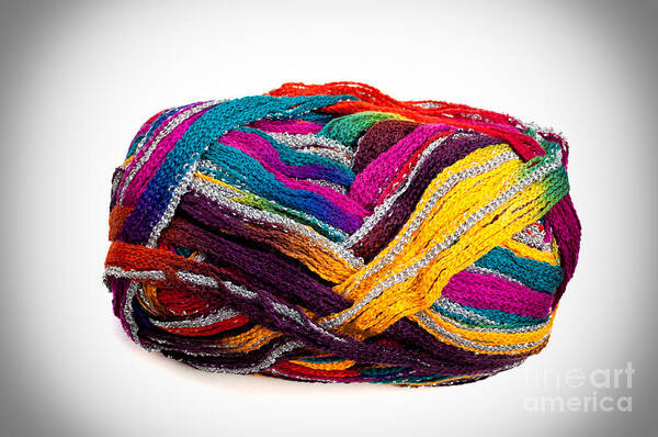 Colors Art Print featuring the photograph Colorful yarn by Les Palenik