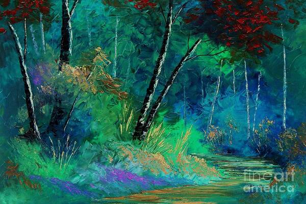 Trees Art Print featuring the painting Colors of a Dream by Steven Lebron Langston