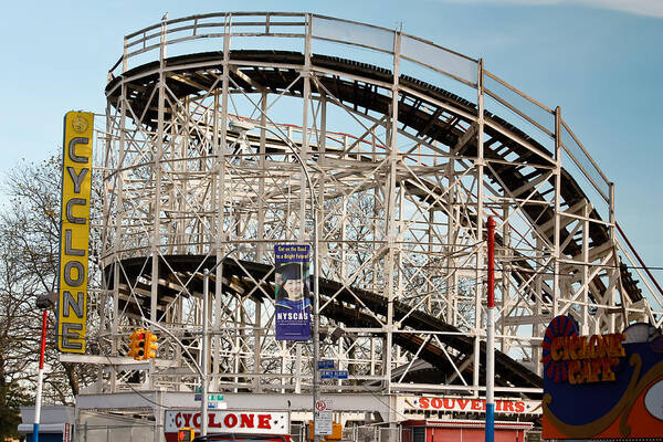 Coney Island Cyclone Art Print featuring the photograph Coney Island Cyclone #1 by Ann Murphy