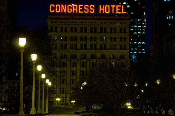 Chicago Art Print featuring the photograph Congress Hotel in Chicago by John McGraw