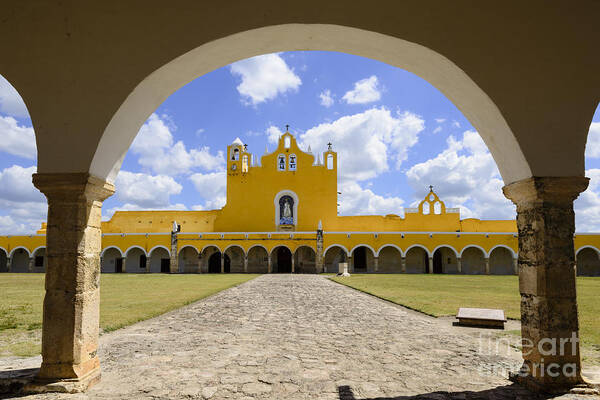 Architecture Art Print featuring the photograph Convent in the city of Izamal Mexico by Oscar Gutierrez