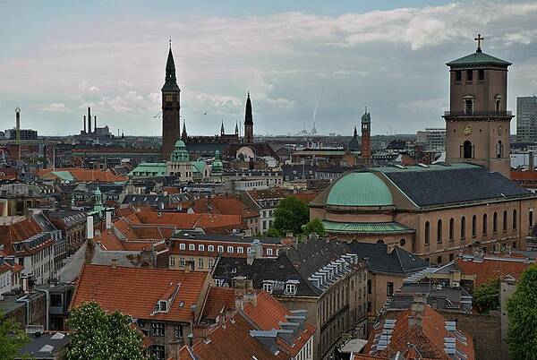 Copenhagen Art Print featuring the photograph Copenhagen Spires by Steven Richman