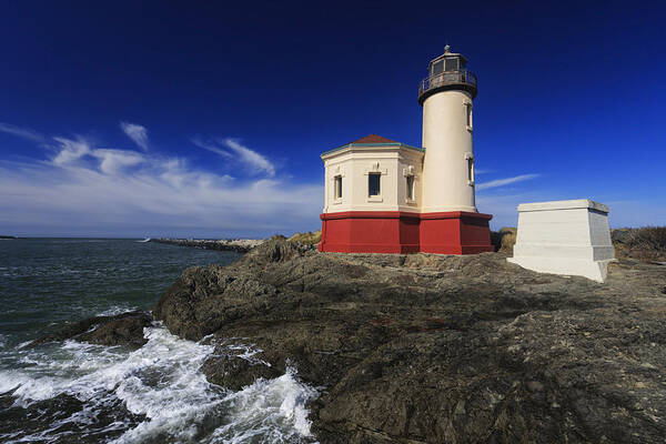 Bandon Art Print featuring the photograph Coquille River Lighthouse 3 by Mark Kiver