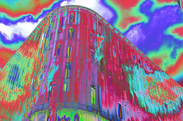 Psychedelic Art Print featuring the photograph Corner Facade in London #1 by Richard Henne