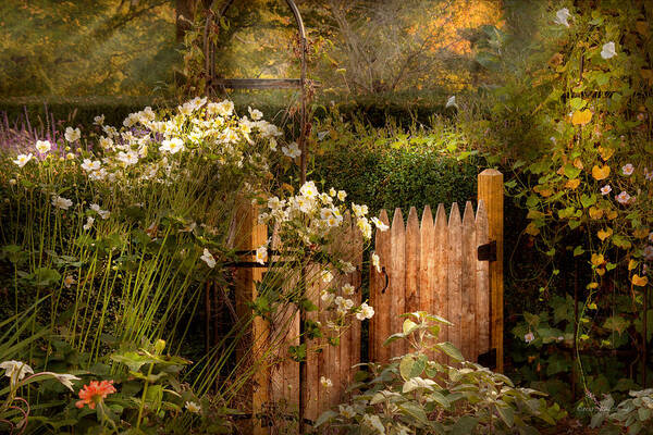 Country Art Print featuring the photograph Country - Country autumn garden by Mike Savad