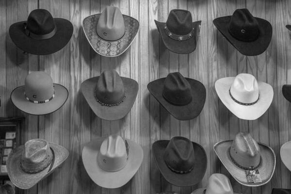 Nashville Art Print featuring the photograph Cowboy Hats on Wall in Nashville by John McGraw