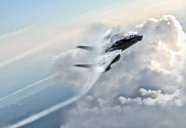 Aviation Art Print featuring the digital art Crack The Sky by Peter Chilelli