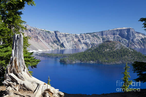 Nature Art Print featuring the photograph Crater Lake With Wizard Island by Ellen Thane