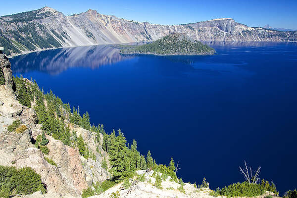 Crater Art Print featuring the photograph Crater Lake Wizard Island 090910A by Todd Kreuter