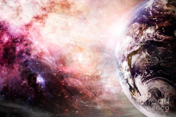 Space Art Print featuring the photograph Creation of Earth by Stephanie Frey