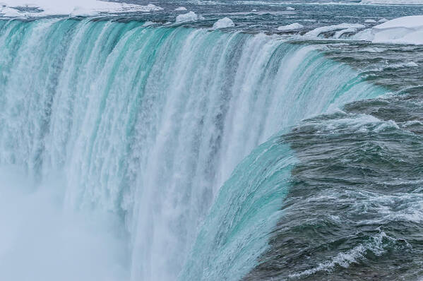 Canada Art Print featuring the photograph Crest of Horseshoe Falls In Winter by Ray Sheley