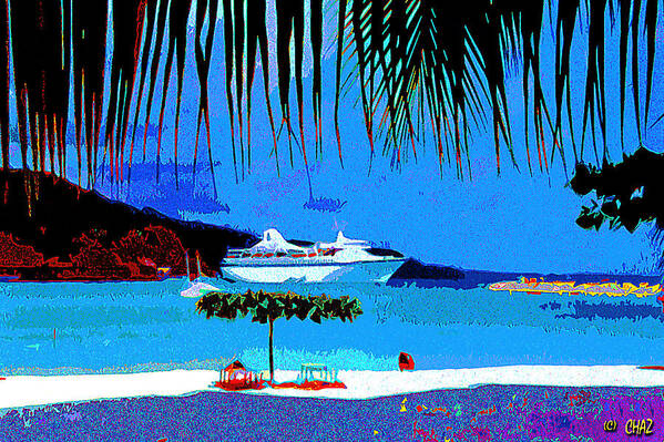 Caribbean Islands Art Print featuring the painting Cruise Ship at Ocho Rios by CHAZ Daugherty