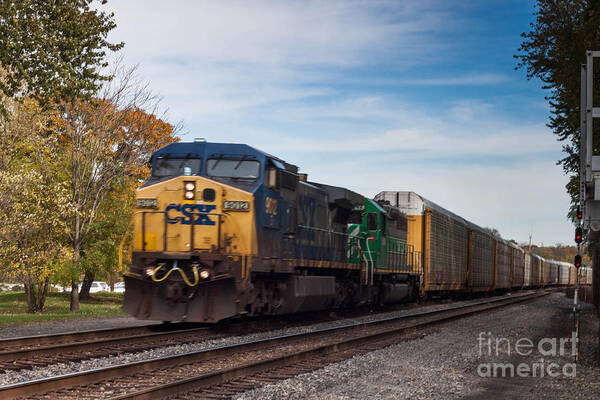 Americana Art Print featuring the photograph CSX Freight Engine by Thomas Marchessault