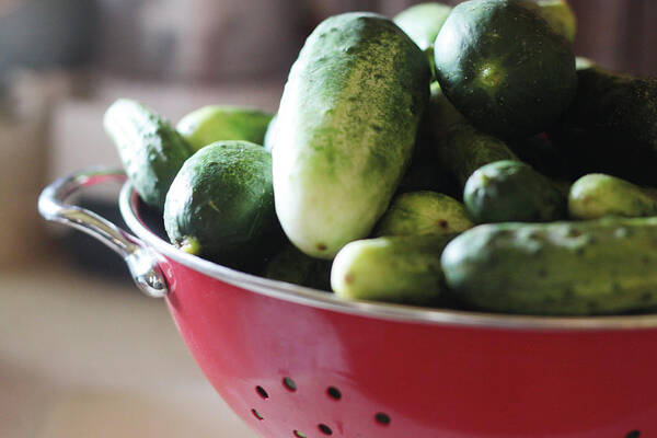 Healthy Eating Art Print featuring the photograph Cucumbers by Photos By By Deb Alperin