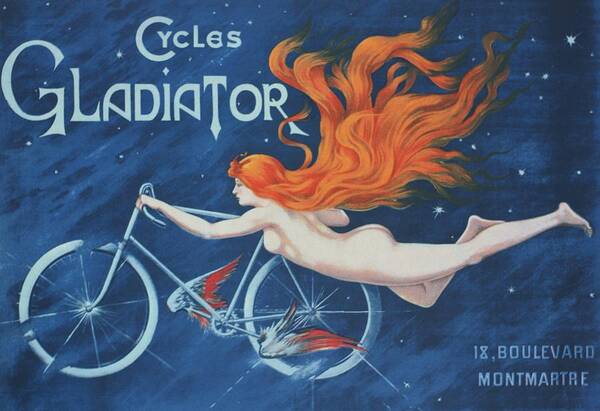 Bicycle Art Print featuring the painting Cycle Gladiator by Roger Cummiskey