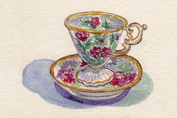 Dainty Tea Cup Art Print featuring the painting Dainty Tea Cup by Julie Maas