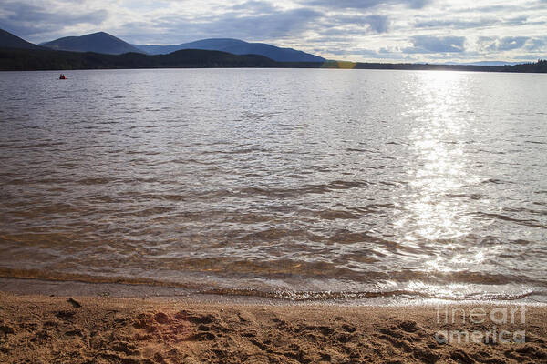 Sand Art Print featuring the photograph Dancing Light on Loch Morlich by Diane Macdonald