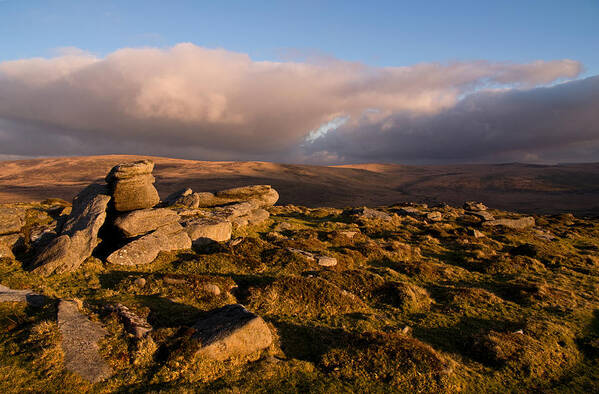 Belstone Tor Art Print featuring the photograph Dartmoor view by Pete Hemington