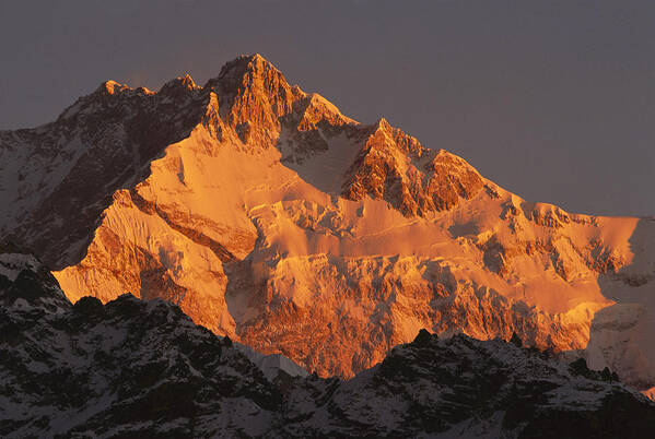 Feb0514 Art Print featuring the photograph Dawn On Kangchenjunga Talung by Colin Monteath