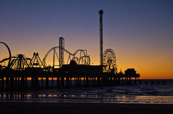 Galveston Art Print featuring the photograph Dawn Over the Pier by John Collins