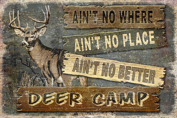 Don Day Art Print featuring the painting Deer Camp by JQ Licensing