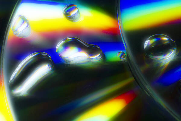 Cd Art Print featuring the photograph Diffused Rainbow Abstract by Sven Brogren