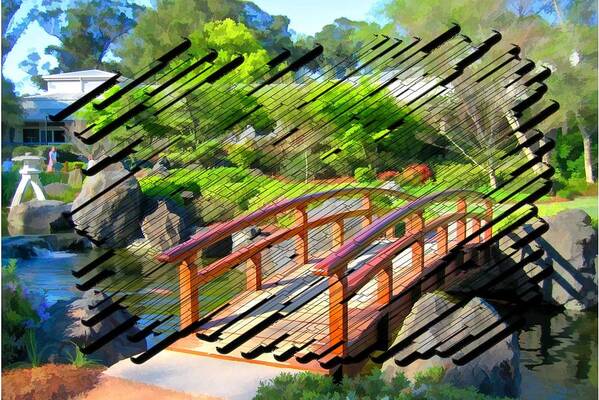 Japanese Gardens Art Print featuring the photograph DO-00009 Cypress Bridge by Digital Oil