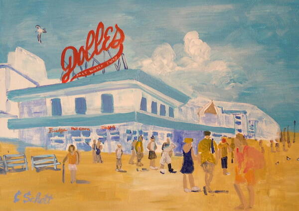 Rehoboth Art Print featuring the painting Dolles Salt Water Taffy by Christina Schott