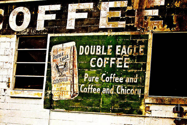 Double Eagle Coffee Art Print featuring the photograph Double Eagle Coffee - Natchez MS by Scott Pellegrin