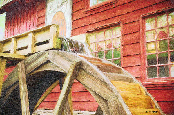 Flour Art Print featuring the painting Down by the Old Mill by Jeffrey Kolker