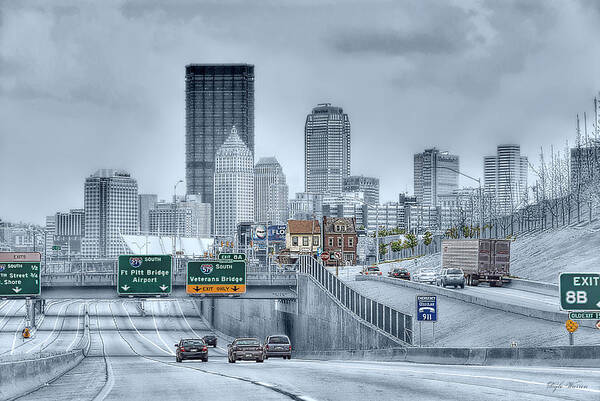 Pittsburgh Art Print featuring the photograph Driving Towards Downtown Pittsburgh by Dyle  Warren