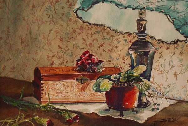 Still Life Art Print featuring the painting Dried Flowers by Joy Nichols