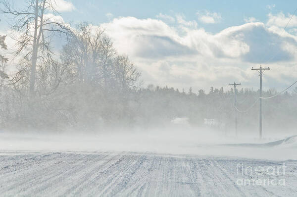 Landscapes Art Print featuring the photograph Driving in the snow by Cheryl Baxter