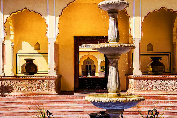 India Indian Architecture Foutains Courtyards Doorways Art Print featuring the photograph Drops from a Fountain by Rick Bragan