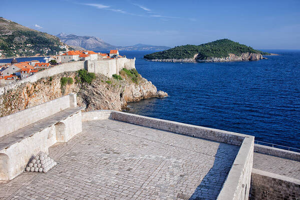 Dubrovnik Art Print featuring the photograph Dubrovnik Fort Lovrijenac and Lokrum Island by Artur Bogacki
