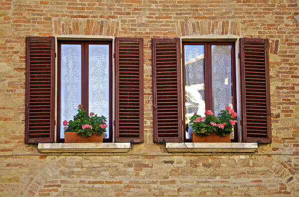 Art Art Print featuring the photograph Dueling Windows of Tuscany by David Letts
