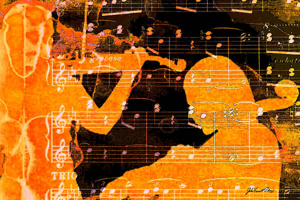 Classical Music Art Print featuring the digital art Duet by John Vincent Palozzi